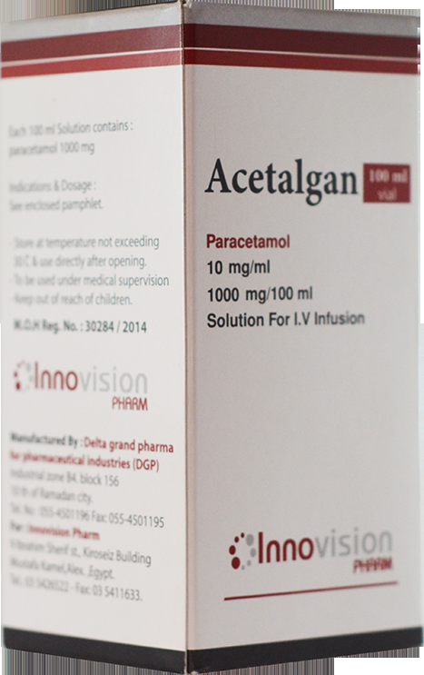 Acetalgan 1 gm/100ml sol. for i.v. vial