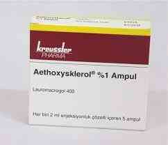 Aethoxysklerol 2% 5 amp. (illegal import)