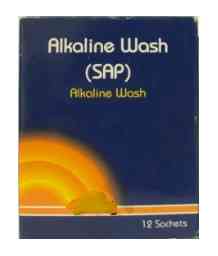 Alkaline wash (sap) sachet.