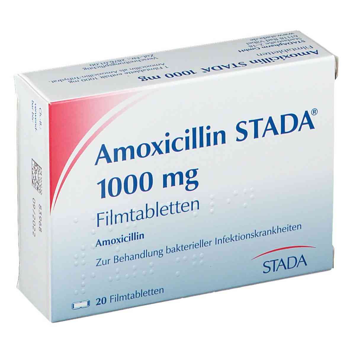 Amoxicillin stada 1000mg 12 f.c. tabs.