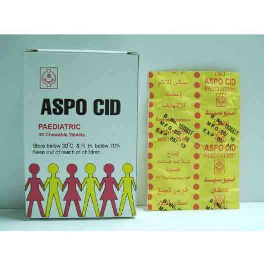 Aspocid paediatric 75mg 30 chewable tab.