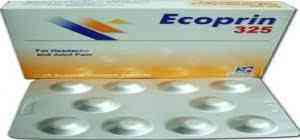 Ecoprin 325mg 10 enteric coated tab.
