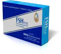 Fsh injection 75i.u/1 ml 5 amp of lyophilized powder.