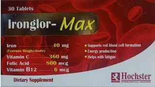 ايرنجلور ماكس 30 اقراص لعلاج حالات نقص الحديد أو الفيتامينات